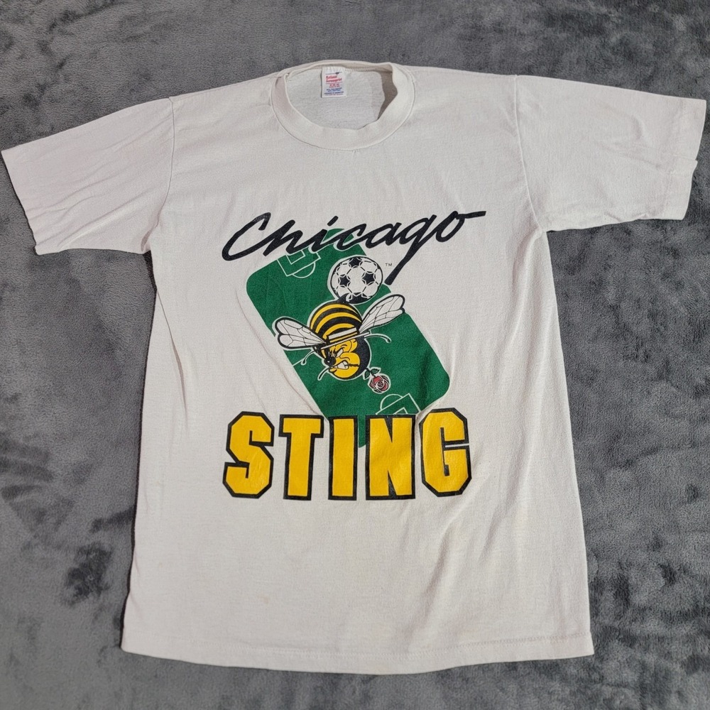 Chicago Sting Soccer Shirt Youth XL Adult XS Single Stitch USA Vintage 70s 80s